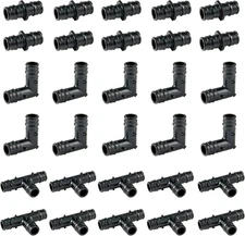 3/4" Poly PEX a Expansion Fitting Pack, PPSU Combo Fittings with Tees(110), Elbo