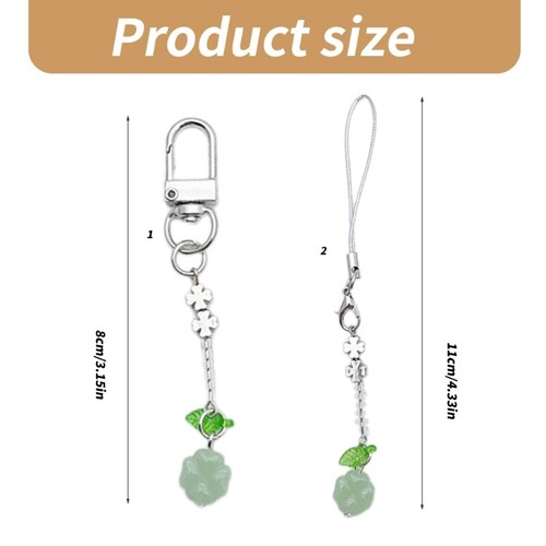 Fashion Four Leaves Grass Pendant Phone Strap Keychain Lanyard for Girls Women - 第 8/10 張圖片