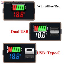 USB Type-C DC8-30V Car Voltmeter Panel Battery Capacity Indicator Power Tester