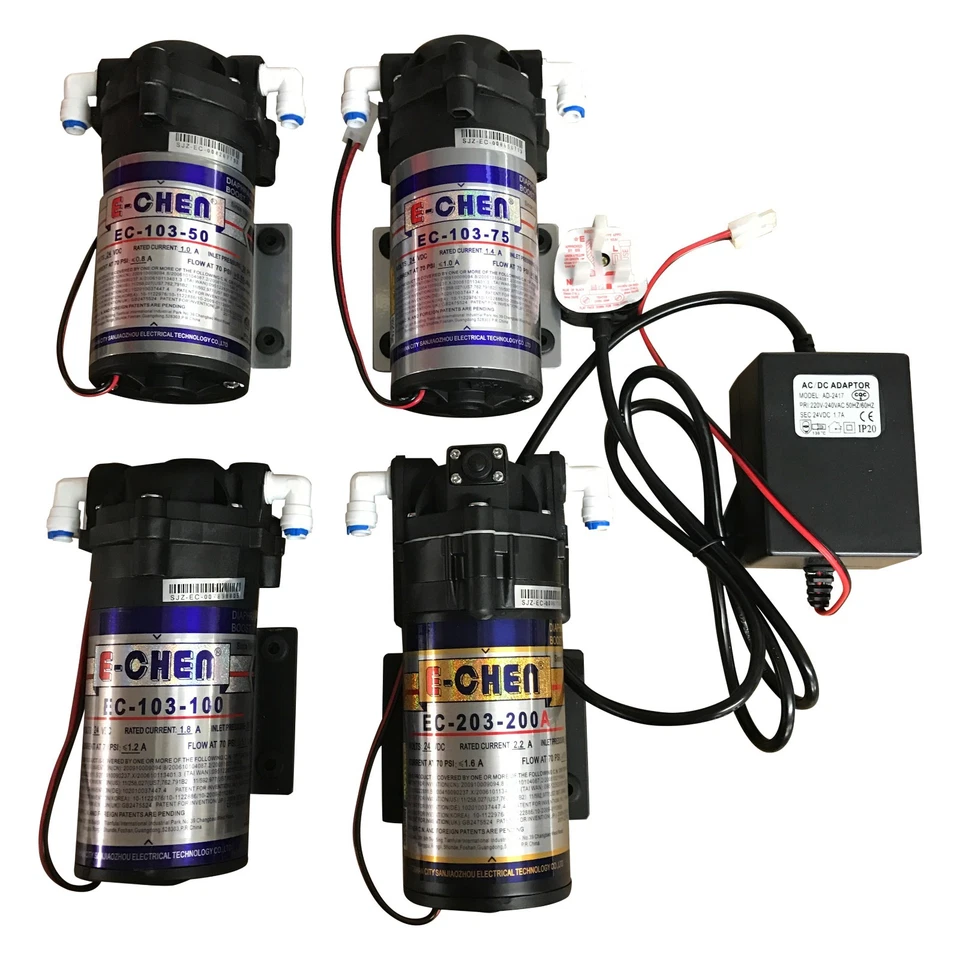 FINEST-FILTERS Umkehrosmose RO Unit Booster Pumpe mit Trafo und Armaturen 50/75/100gpd