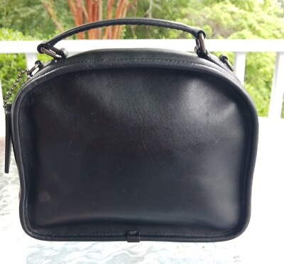 Coach F11785 Archive Lunch Pail Black Leather Satchel With