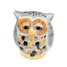 4" Ceramic Owl Tea Light Votive Candle Holder Glazed Pottery Bird Animal Planter