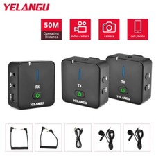 YELANGU MX5 2.4g Mini Wireless Lavalier Microphone System 2 Transmitter Receiver