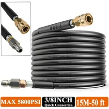 50ft Replacement/Extension Hose w/ 3/8 In QC Connection 5800PSI Pressure Washer