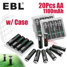 EBL 20x 1.2V Rechargeable NiCD AA Batteries 1100mAh for Solar Light Battery 1.20 per gallon