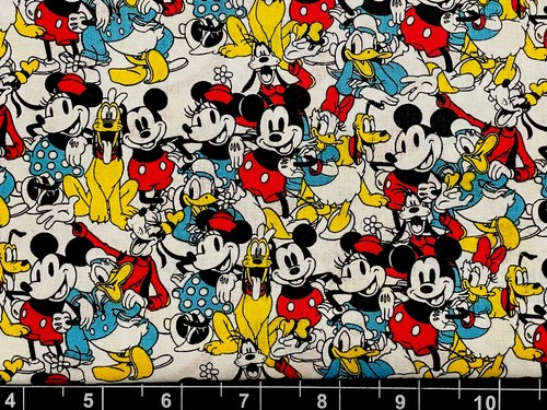 Tina Scrap DISNEY MICKEY MINNIE MOUSE Packed Mini FABRIC Pluto 8"x21" COTTON