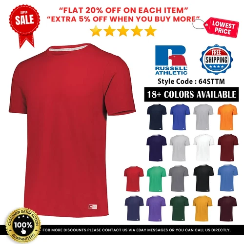 Russell Athletic Men's Dri-Power Essential Blend T Shirt Sports T-Shirt - 64STTM