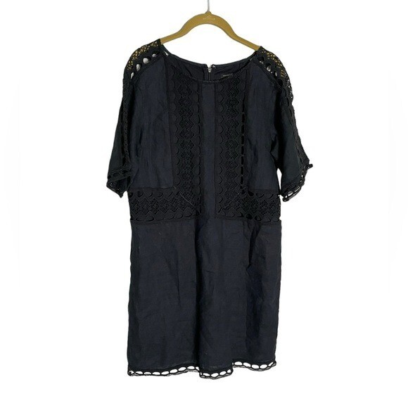 ann taylor black eyelet dress Linen Shift Small Exclusive of Decoration Color:LATIN ROSES BLACK Jessica Howard | Dresses Loose top