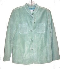 Charter Club Mint Green Genuine Suede Leather Jacket Size Medium