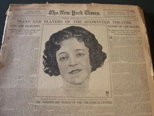 1925 NEW YORK TIMES SUNDAY DRAMA SECTIONS LOT OF 29 - GREAT ILLUS. - NTL 76