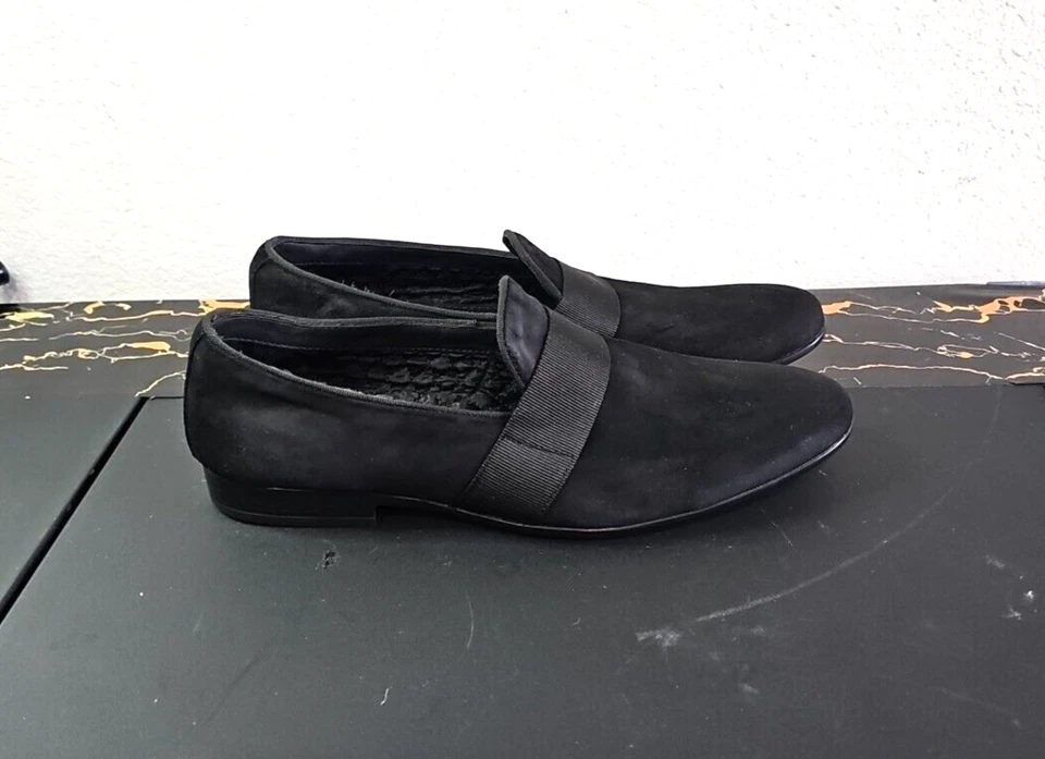 Mocasín Asaria Aldo de gamuza genuina negro sin cordones para hombre talla 11 Foto 3 de 4