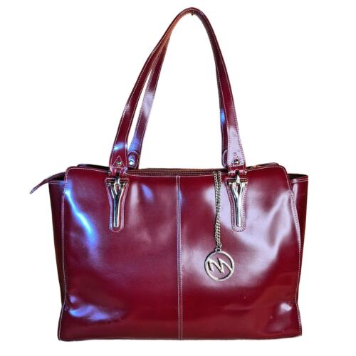 Mcklein USA Glenna Leather Shoulder Tote, 97555 large red leather bag trendy