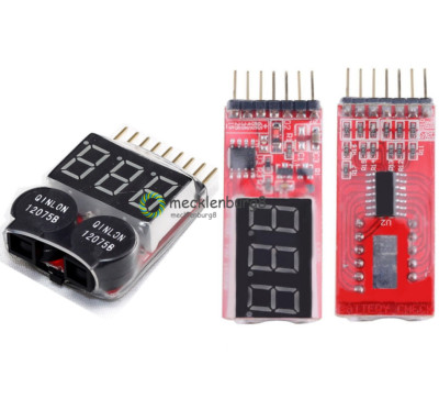 1-8S 2-6S Indicator Lipo Li-ion Battery Voltage Tester Voltage Buzzer Monitor