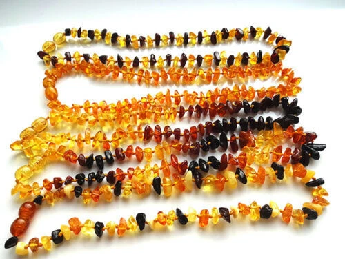 Lot-10 Diferente Original Báltico Amber Necklaces. Multicolor 33cm, 33cm - Imagen 4 de 4