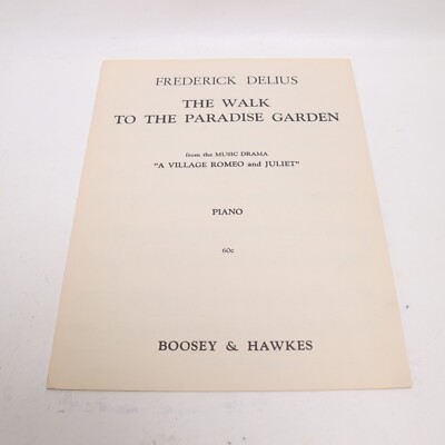 Delius Walk To the Paradise Garden Piano Sheet Music 1910 Harmonie
