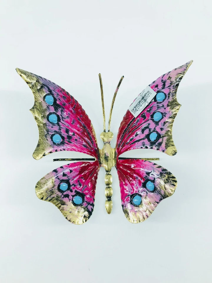 Dekorative Schmetterling Zum Hängen Oder Stellen Aus Buntem Eisen Arterameferro