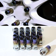 Open End Wheel Rim Lug Nuts 12X1.5 48mm Blue Burning Style Tuner Bolts For JDM