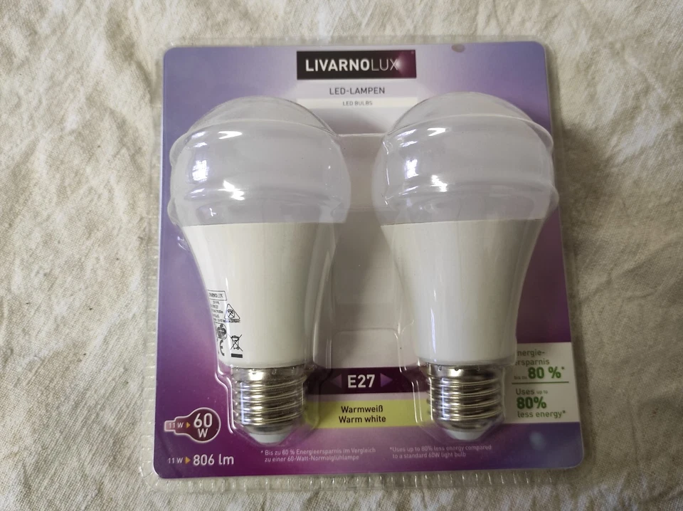 2 Ampoules Livarno Lux 11W-60W 230V E27 Led Bulbs - Photo 1/4
