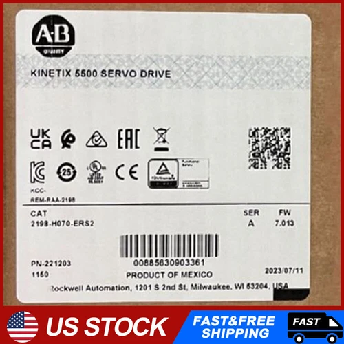 New Sealed Allen Bradley 2198-H070-ERS2 Kinetix 5500 Servo Drive AB 2198H070ERS2 - Picture 1 of 3