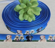 7/8" 1 YD Labrador Grosgrain Ribbon Animal Lab Dog Collar Lanyard Crafts