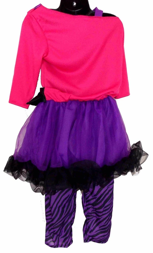 Leg Avenue Girls Purple Pink Dress Up Costume Off Shoulder Dress Pants Xmas Gift - Image 2 of 4
