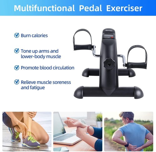 Under Desk Bike Pedal Exerciser Mini Exercise Bike Peddler Sitting w/LCD Display - Picture 6 of 12