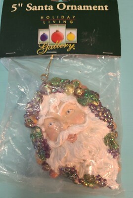 Mardi Gras Bacchus Ornament Holiday Living Gallery 5'' Original Pkg Gastonia, NC