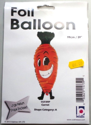 Oaktree Betallic Helium Folienballon 39'' Essen und Trinken Gemüse Karotte