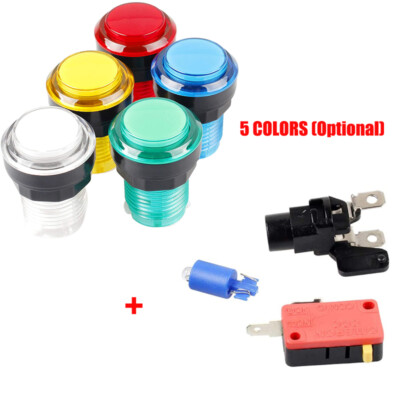 LED Button Full Colors Switch Arcade DIY Kit Mame Games LED Buttons red blue