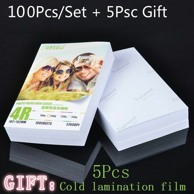 100 Sheets Glossy 4R Photo Paper 6x4 Inkjet Printer Paper Imaging
