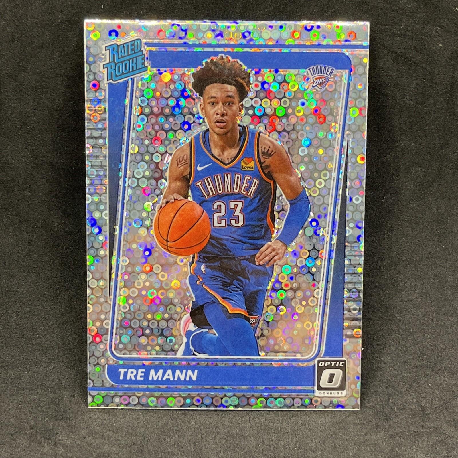 2021-22 Optic Tre Mann Fast Break SILVER DISCO RATED ROOKIE PRIZM #168 RC SP