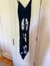 Boho Sleeveless Navy Blue Tie-Dye Summer Dress