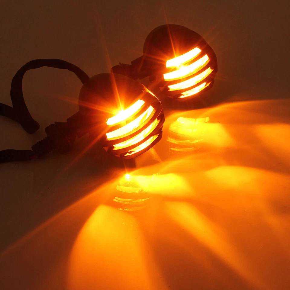 2X LUZ INDICADORA DE GIRO MOTO PARA HARLEY CHOPPER BOBBER CAFÉ RACER Foto 2 de 4
