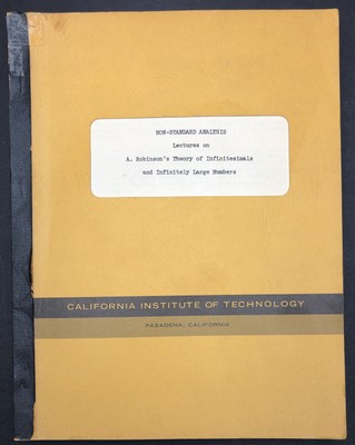 W A J Luxemburg / Non-Standard Analysis Lectures on Robinson's Theory 1st 1962