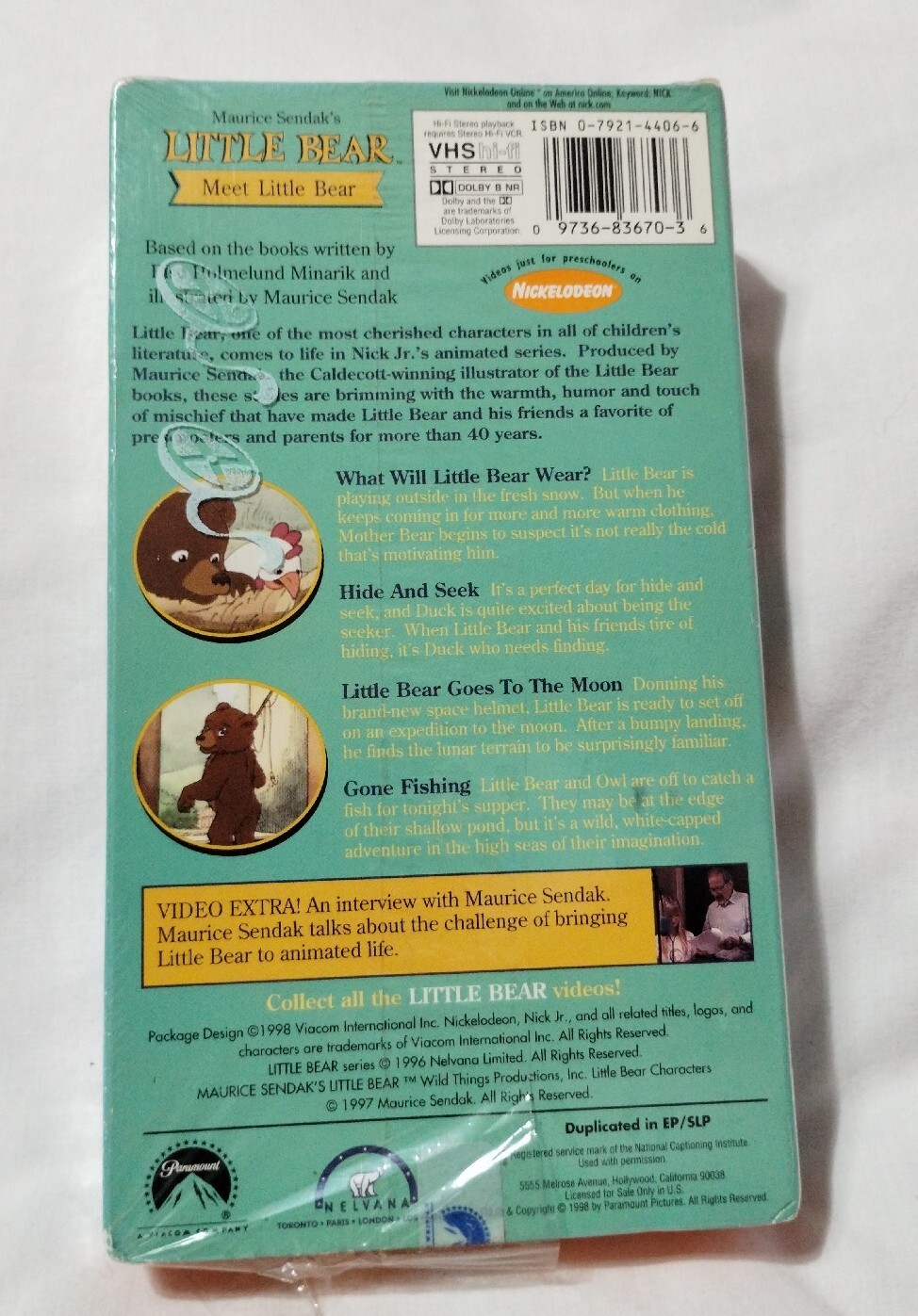 Little Bear VHS Meet Little Bear Nick jr Orange Tape In Unfinished