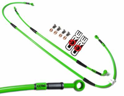 Kawasaki KX125 Brake Lines 1999-2002 Front Rear Green Stainless Steel Kit KX 125