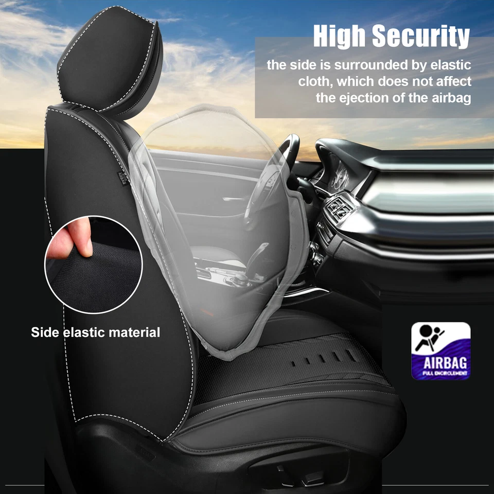 Front Rear Car Seat Covers Faux Leather Protector Pad For Volvo S40 2004-2011 Foto 3 de 4