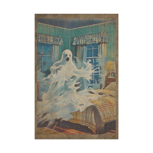 Vintage GHOST Wall Art, Retro Spirit Halloween Poster, Scary Supernatural Decor - Picture 20 of 20