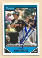 GORKYS HERNANDEZ Signed/Auto 2007 BOWMAN GAME USED JERSEY Card Atlanta Braves