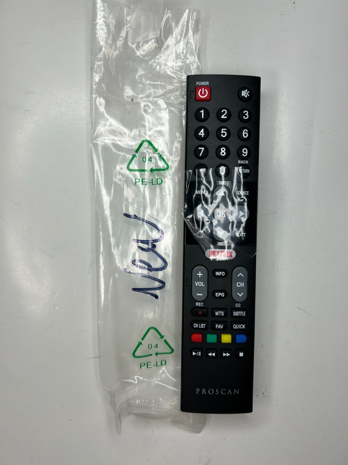 ProScan Smart TV Remote Netflix Shortkey PLED6538-UHDSM, PLED5038 fits Skyworth-image