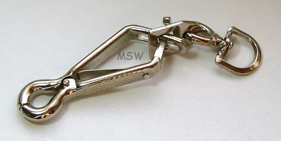 Hundeleinenkarabiner, Zangenkarabiner , Stahl/vernickelt - Bild 1 von 1