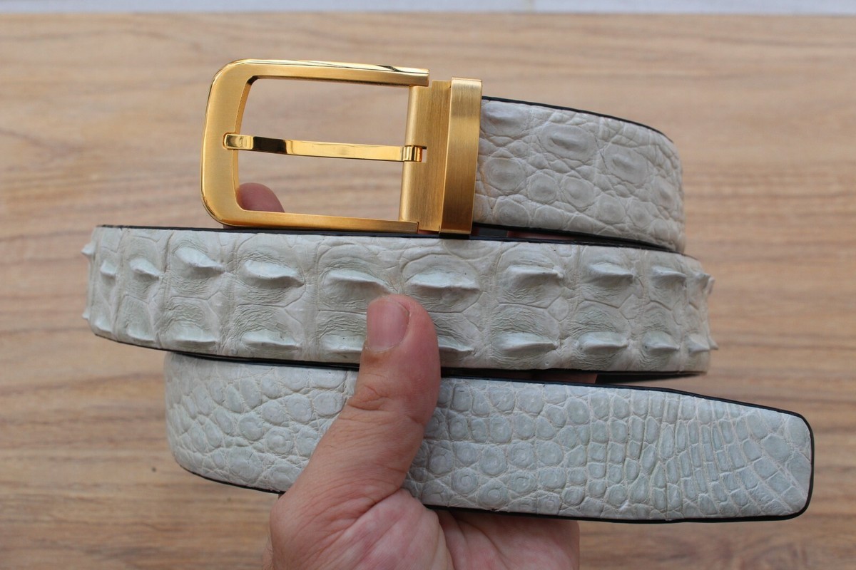 小物 ORCIANI white crocodile leather belt White Crocodile Belts – Druh Life