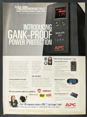 APC Back-UPS XS Print Ad Poster Art PROMO Original BX1500LCD UPB10 UPB70 Advert