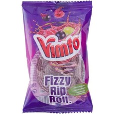 Vimto Fizzy Rip Rolls – 40 x 38g – 59p Price Marked – Retro Sour Candy Strips