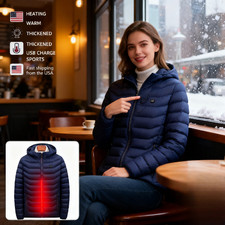 Unisex Winter Heating Coat - 9 Areas USB Electric Heated Jacket with Battery