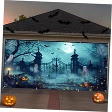 Halloween Garage Door Decorations 7x16ft Large Halloween Garage Door Cover