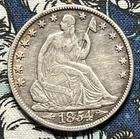1854 O Seated Liberty Half Dollar 90% Silver Re Punched Date Awesome!! #18