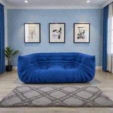Sofa settee blue Ligne Roset Togo two seater modular with arms
