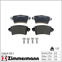 Zimmermann 23669.170.1 Bremsbelagsatz FüR Renault Opel Master Movano JD FD X70