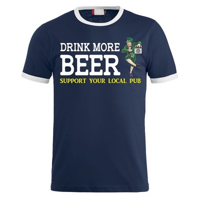 T-Shirt Drink more beer support your local pub S bis 8XL Irland bier pub irisch